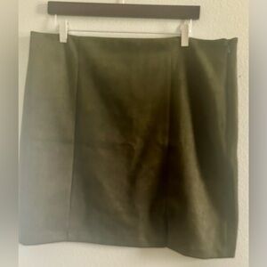 Loft Olive Green Faux Suede Skirt Size 16T